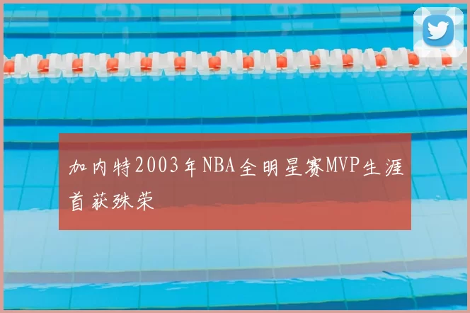 加内特2003年NBA全明星赛MVP生涯首获殊荣